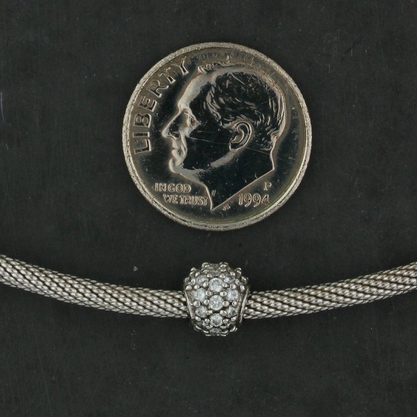 david yurman 18k white gold pave diamond flex collar necklace size 14in