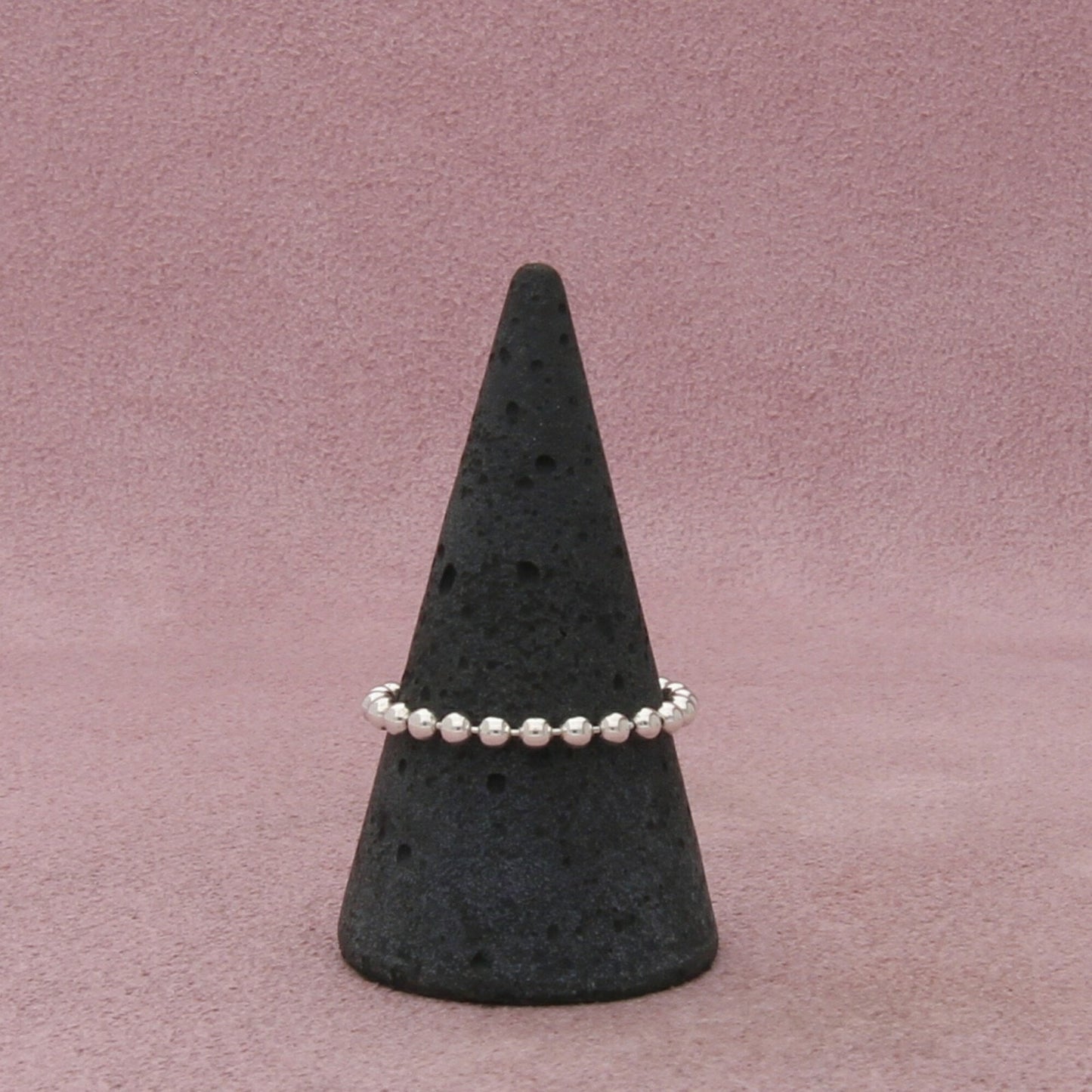 sterling silver dainty 1mm bead band ring size 9.5