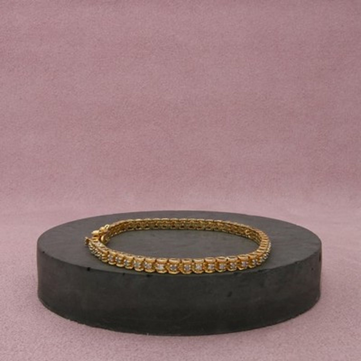 Victoria Townsend Sterling Silver Gold Plate Diamond Bracelet Size 6.75in