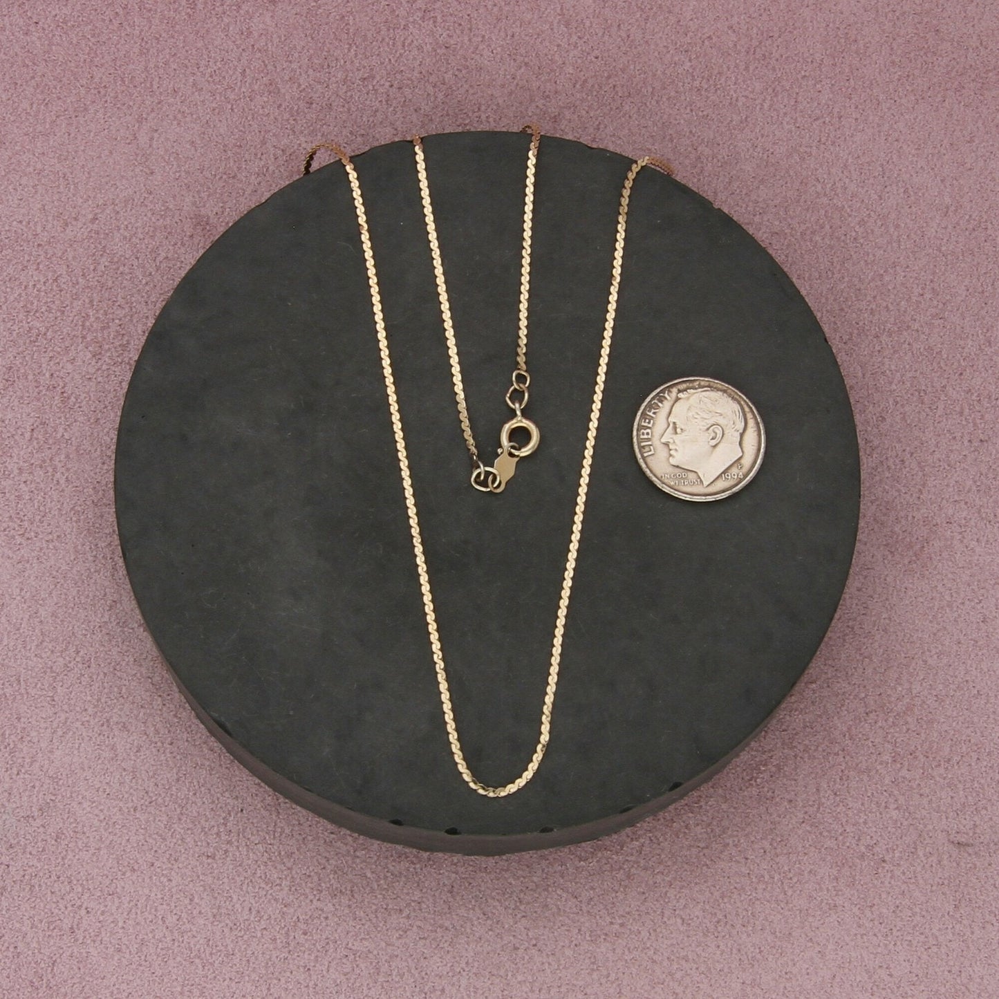 sarah coventry sterling silver gold plate 1mm serpentine chain necklace 16in