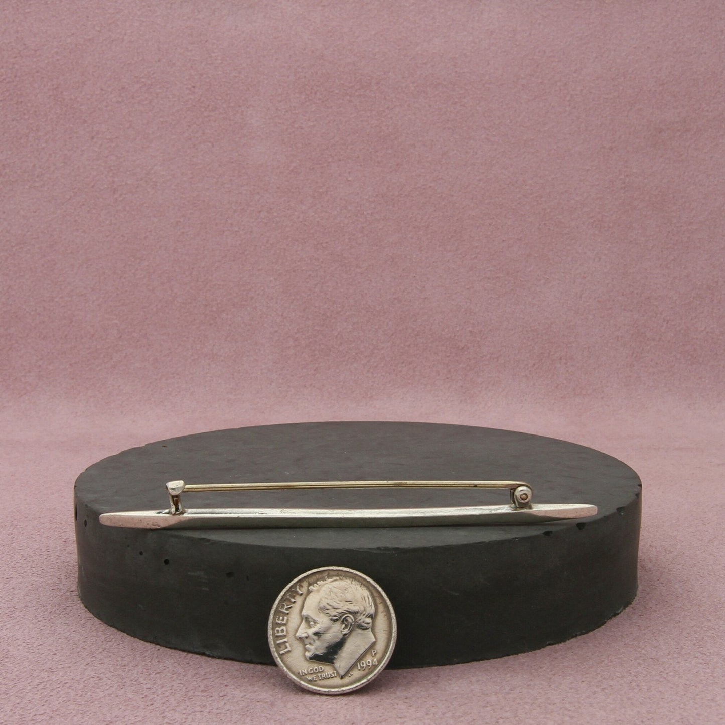 sterling silver vintage art deco paste stone bar pin brooch