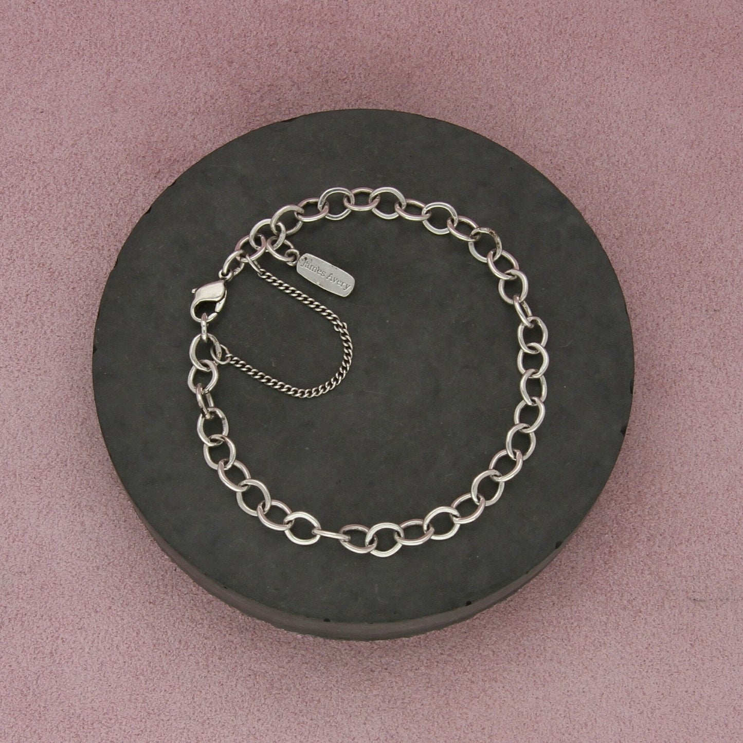 james avery sterling silver medium forged link charm bracelet size 7.5in