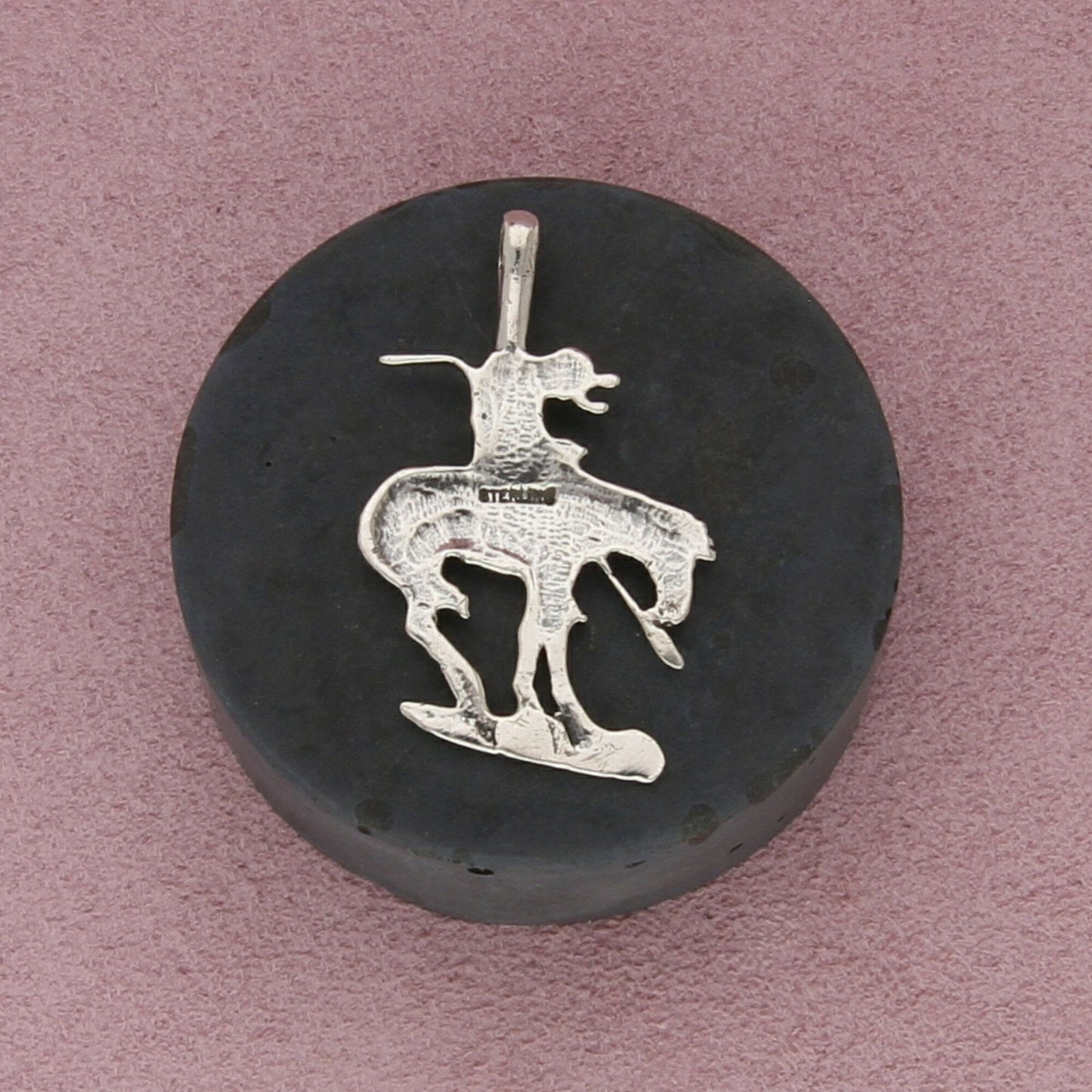 sterling silver vintage southwestern trailblazer cowboy pendant