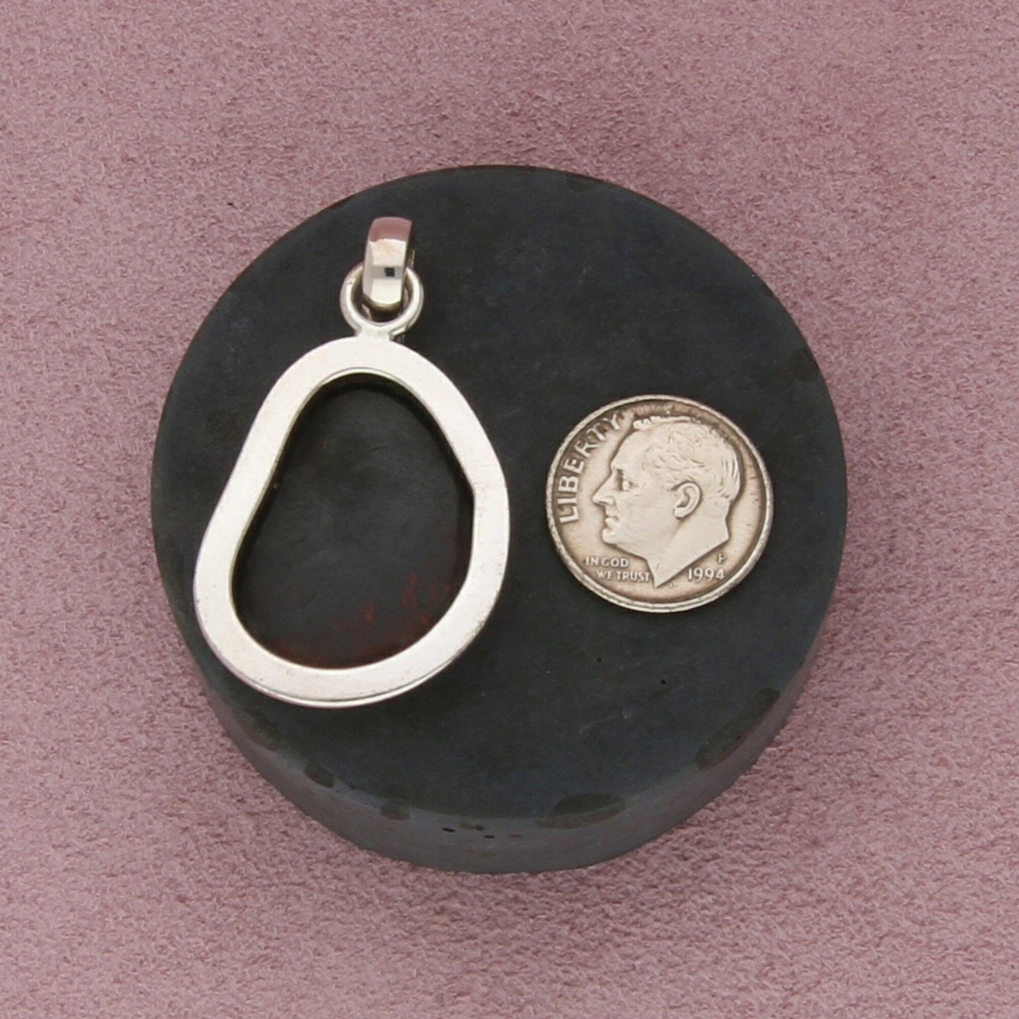 sterling silver chunky amber pendant