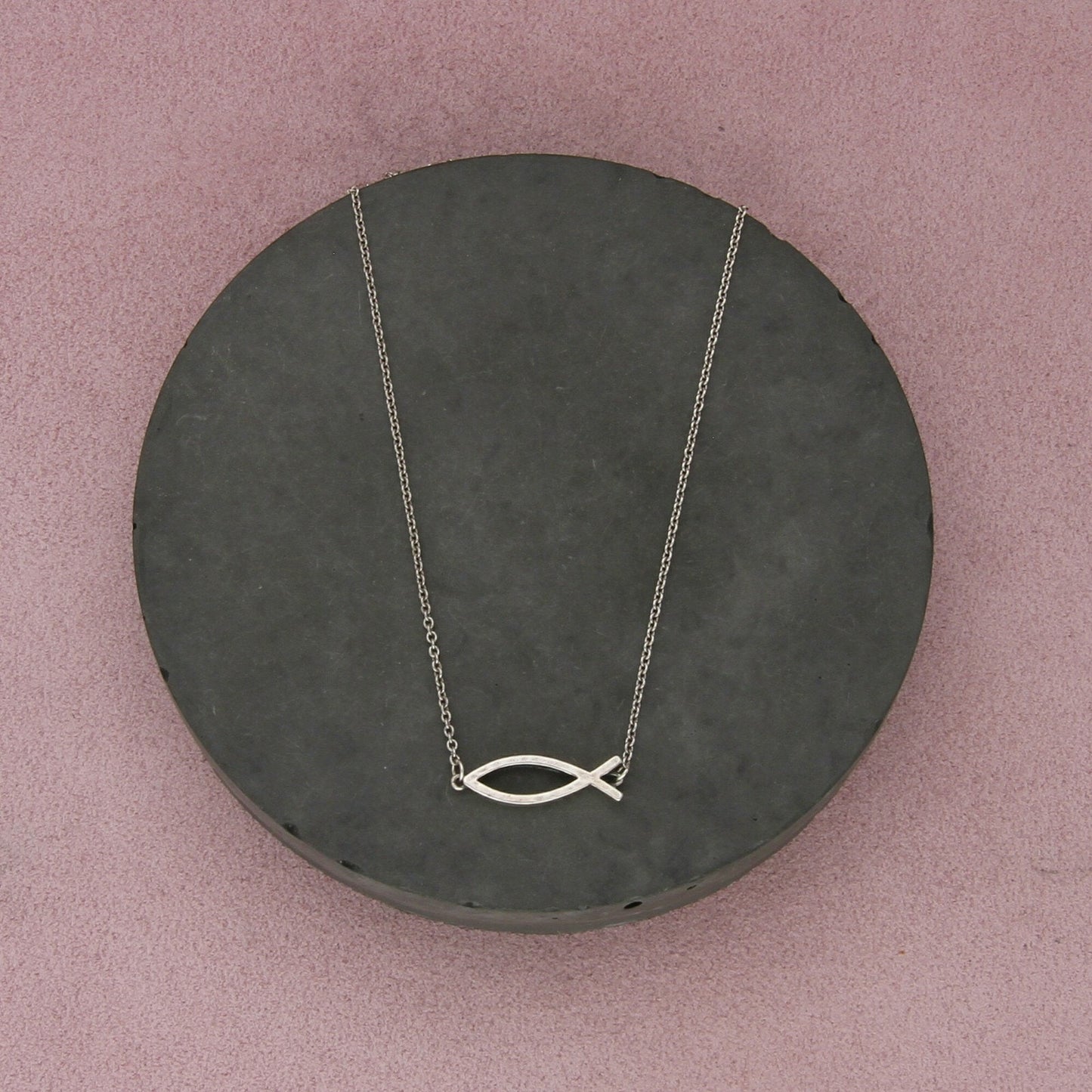 james avery sterling silver retired ichthus fish necklace size 18-20in