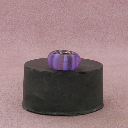 trollbeads sterling silver purple stripe murano glass bead charm