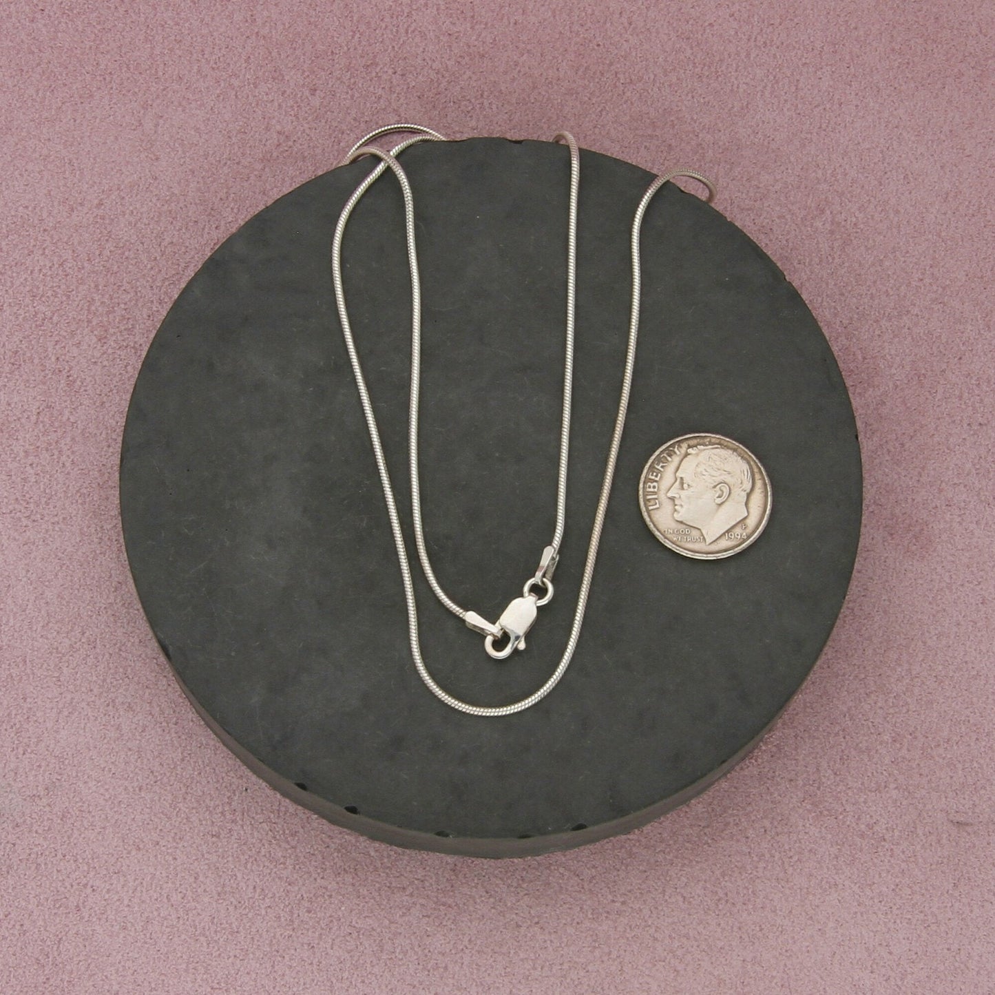 sterling silver italy 1mm snake chain necklace size 18in