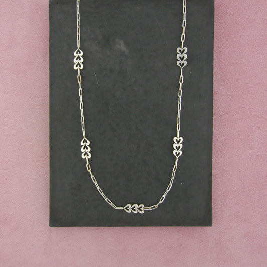 sterling silver hearts paperclip chain necklace size 30in