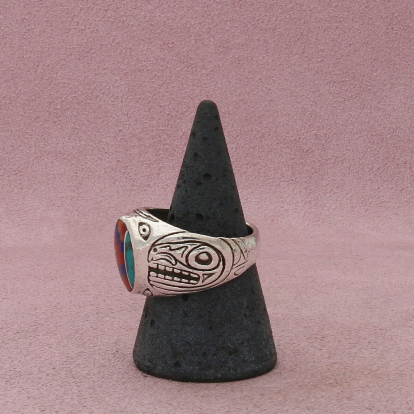 carol felley sterling silver pacific northwest coast haida eagle ring size 9.75