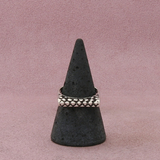 sterling silver pebbled squared stack band ring size 8