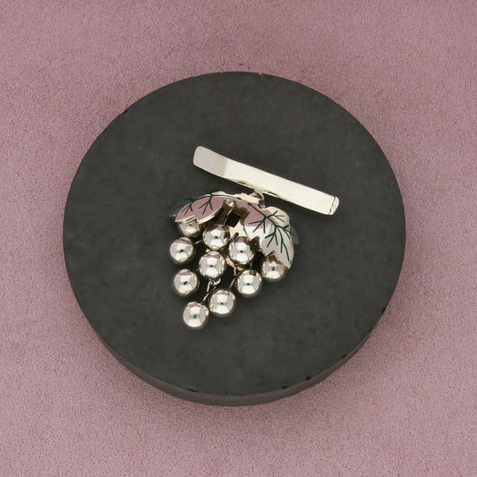 taxco mexico sterling silver vintage beaded grape bunch brooch