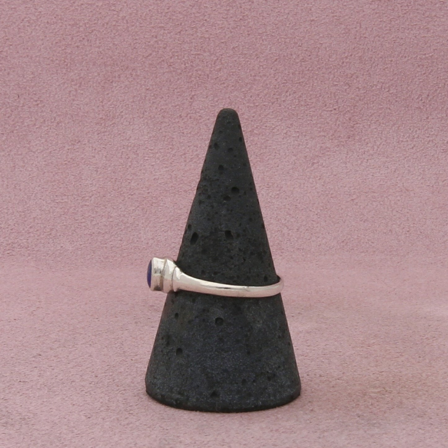 sterling silver dainty lapis lazuli ring size 8.75