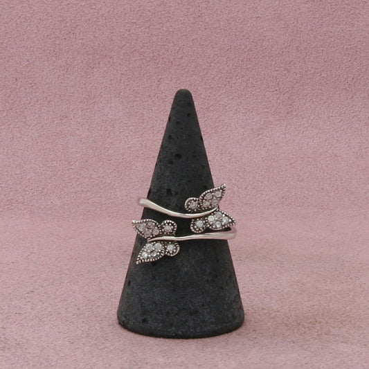 sterling silver clear cz butterfly bypass ring size 8