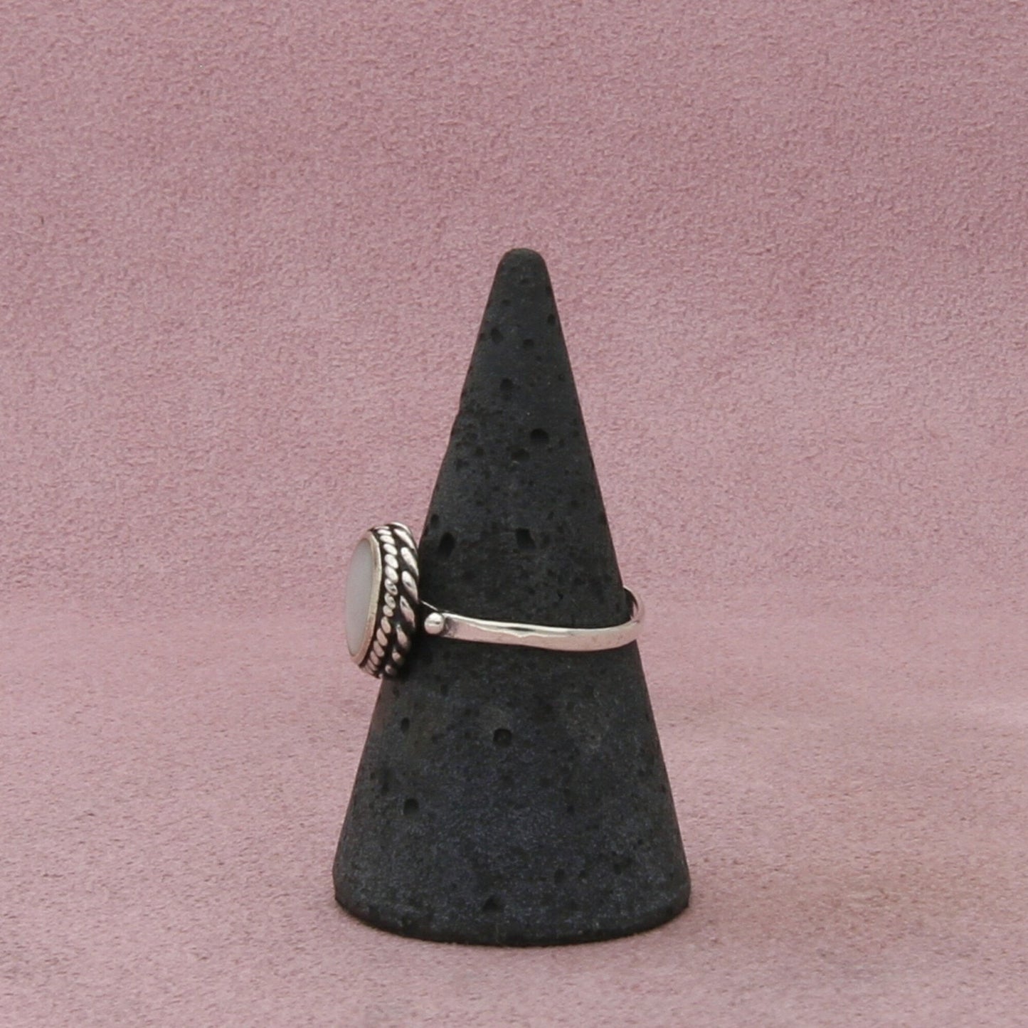 sterling silver braided mother of pearl ring size 7