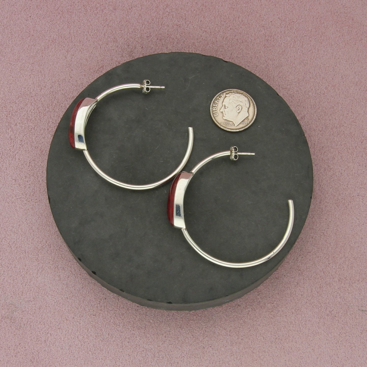 jay king sterling silver spiny oyster hoop earrings