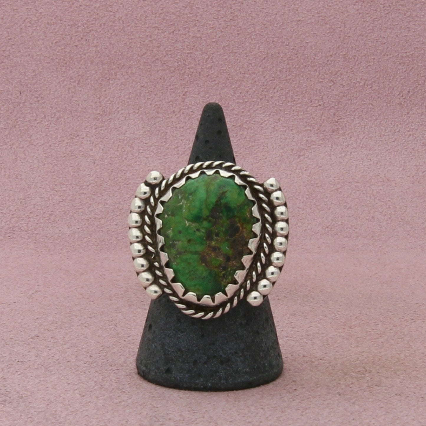 navajo sterling silver vintage braided turquoise ring size 6.75