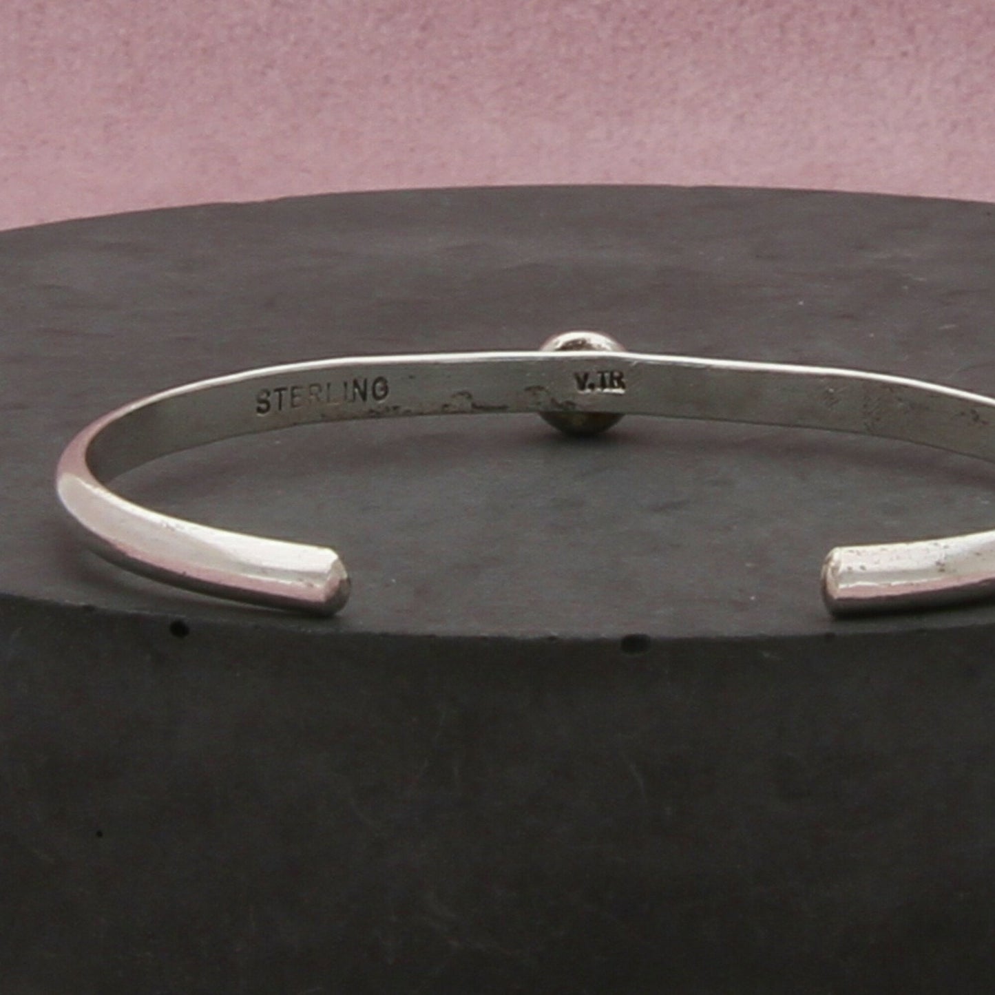 navajo sterling silver vintage turquoise childrens cuff bracelet size 4.5in