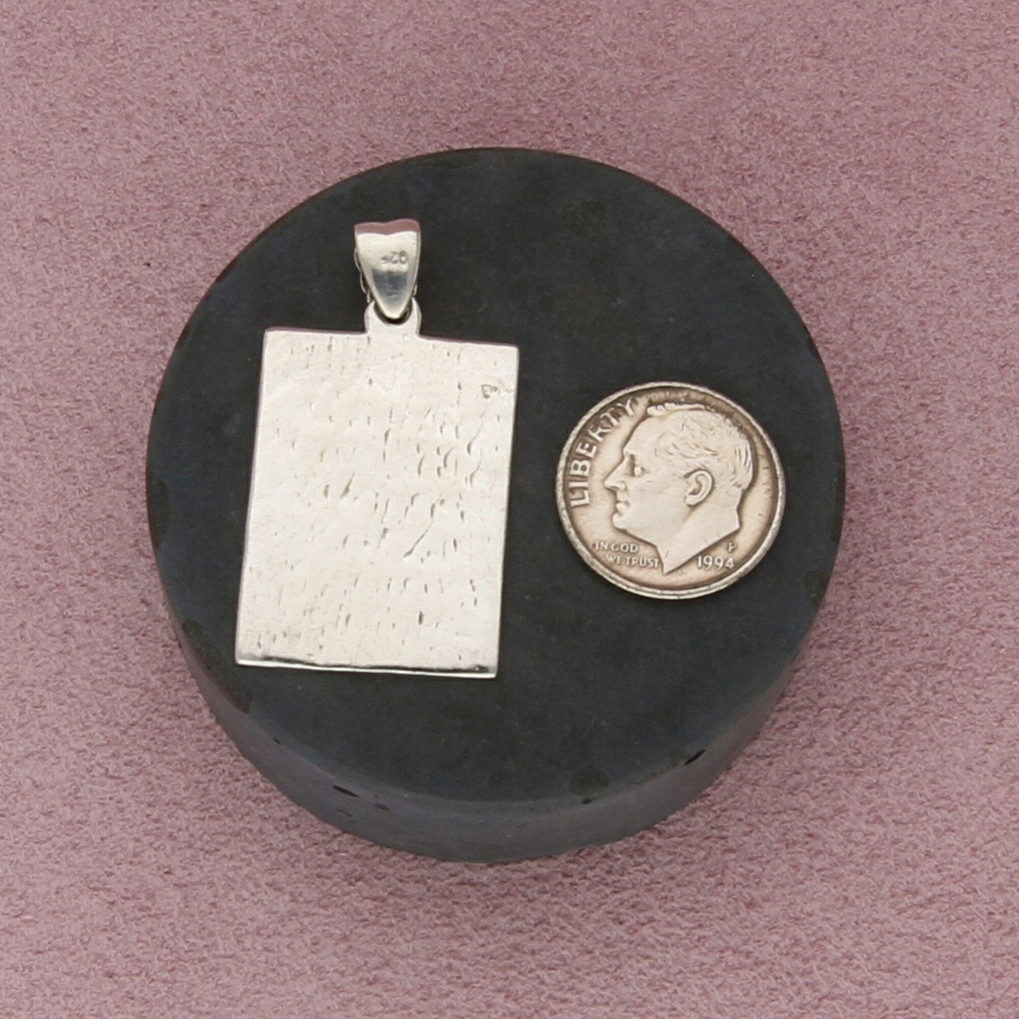 sterling silver vintage ayatul kursi arabic script pendant