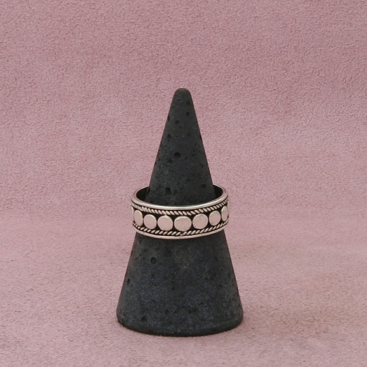 sterling silver vintage braided dotted band ring size 7.75