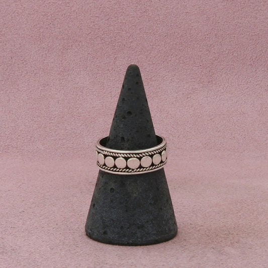 sterling silver vintage braided dotted band ring size 7.75