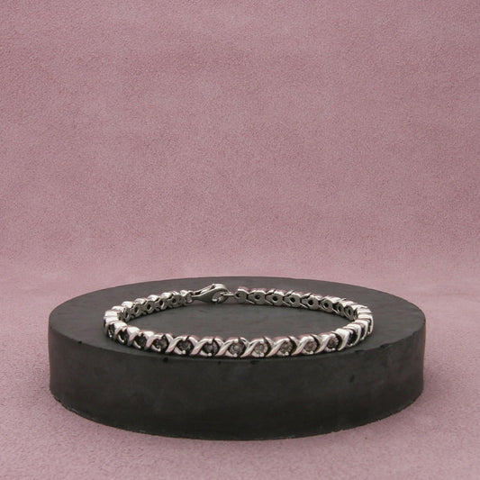 zales sterling silver diamond accent x tennis bracelet size 6.75in
