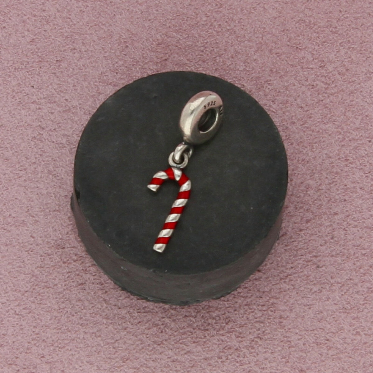 pandora sterling silver authentic christmas enamel candy cane (791193) charm