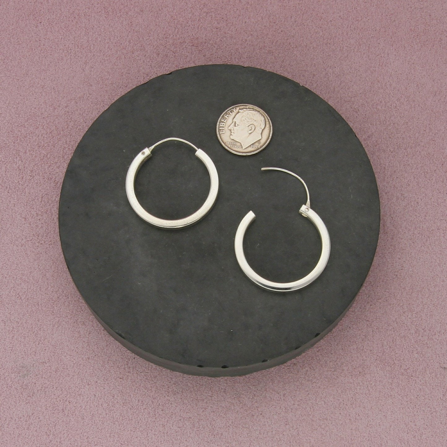sterling silver vintage edged hoop earrings