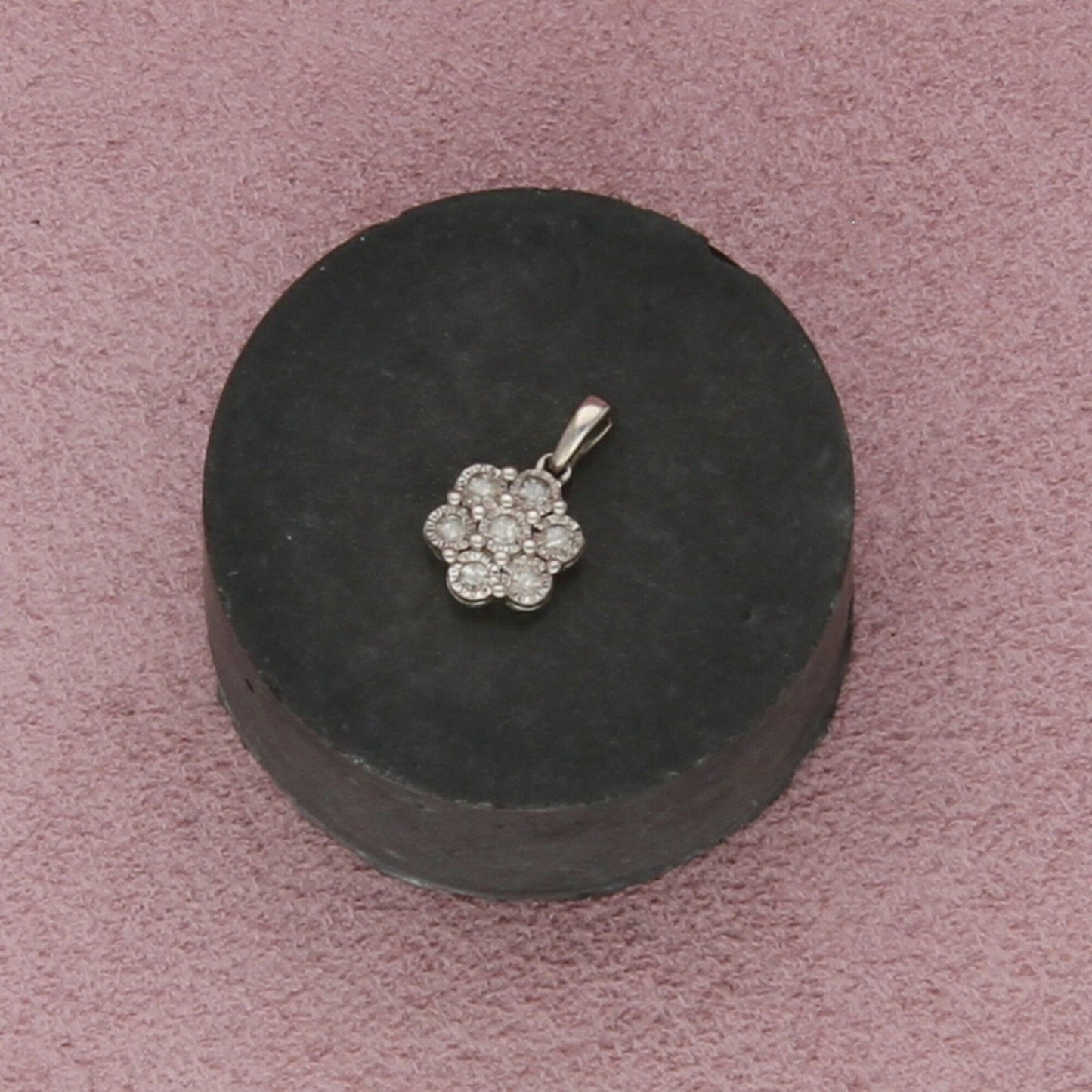 sterling silver diamond accent flower pendant