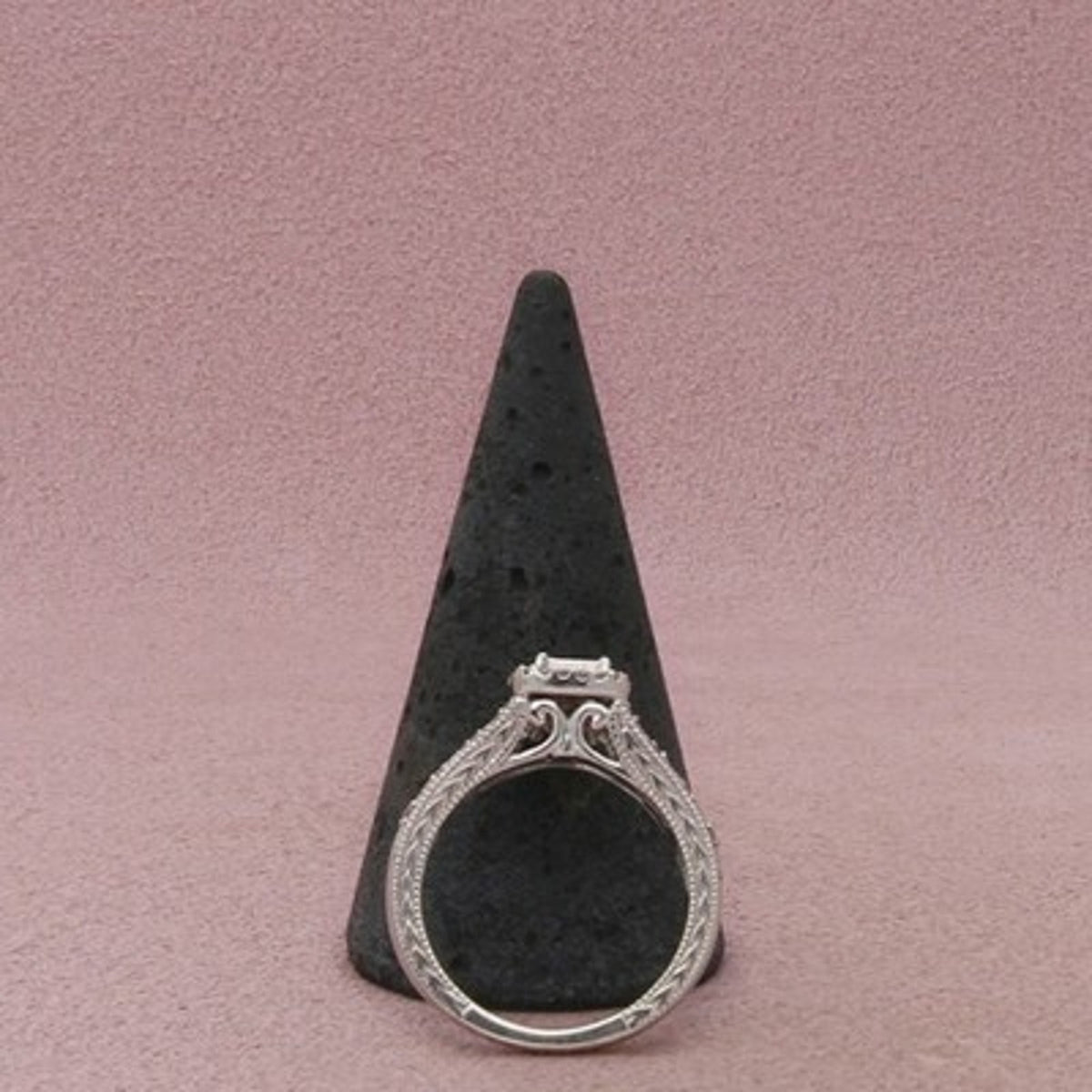 Zales Sterling Silver Diamond Rectangular Halo Engagement Ring Size 7