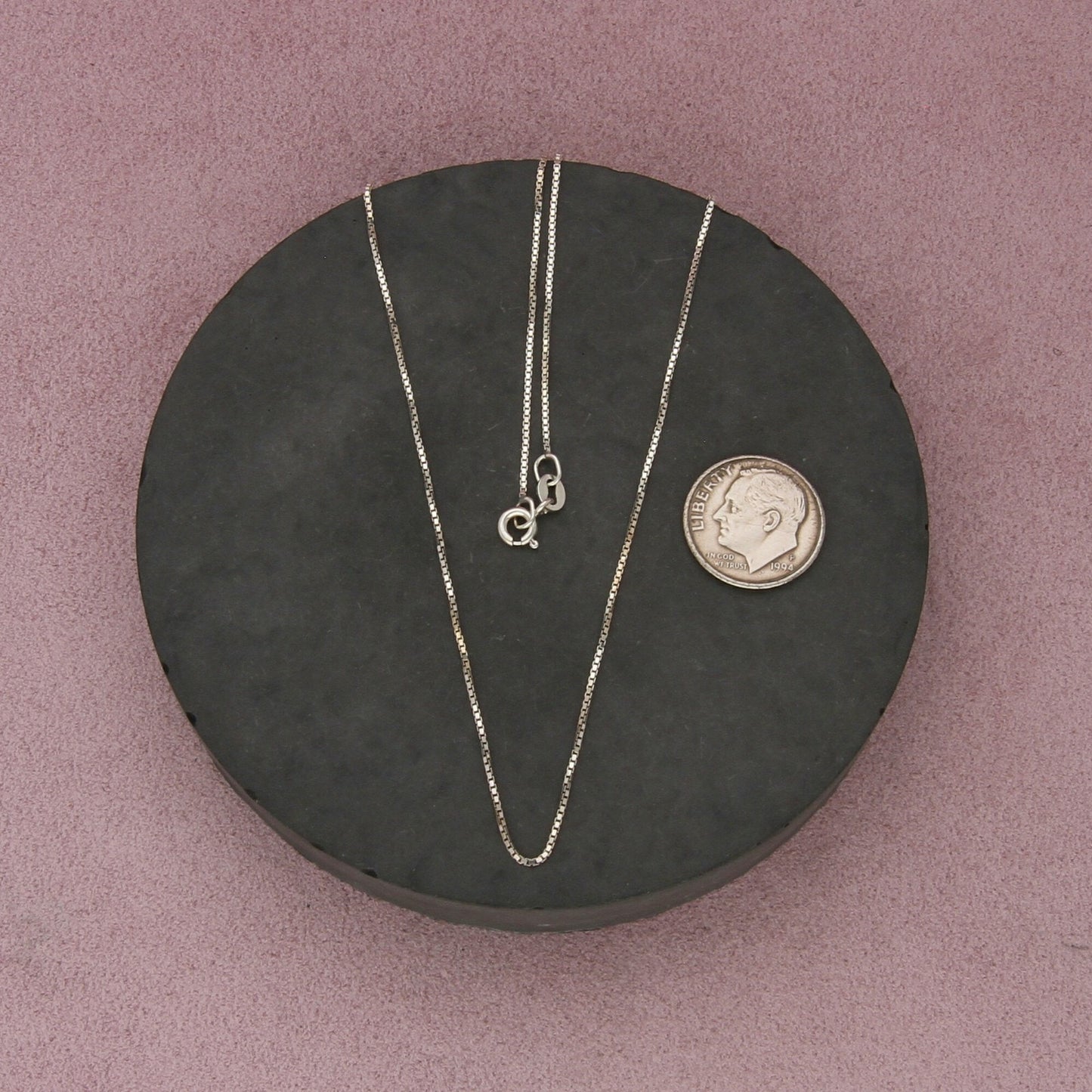 sterling silver italy 1mm box chain necklace size 18in