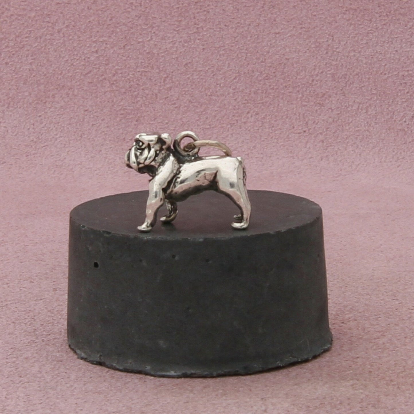 sterling silver vintage 3d bull dog charm pendant
