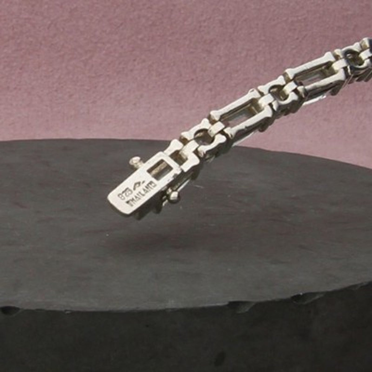 Sterling Silver Baguette & Round C Z Tennis Bracelet Size 7in