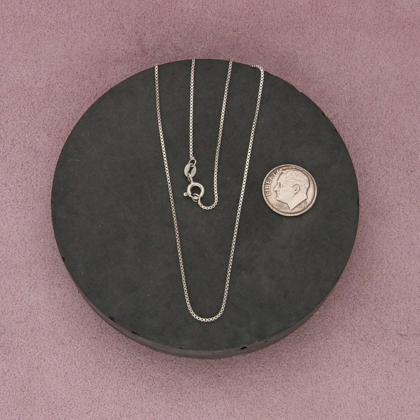 sterling silver italy 1mm box chain necklace size 16in