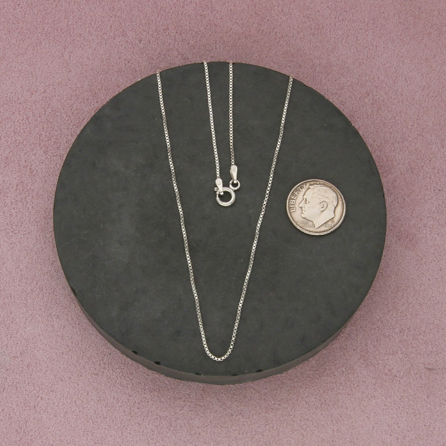 sterling silver italy 1mm box chain necklace size 20.75in