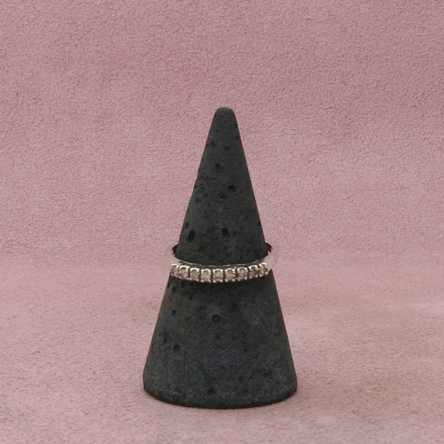 sterling silver dainty cz stack ring size 6.5