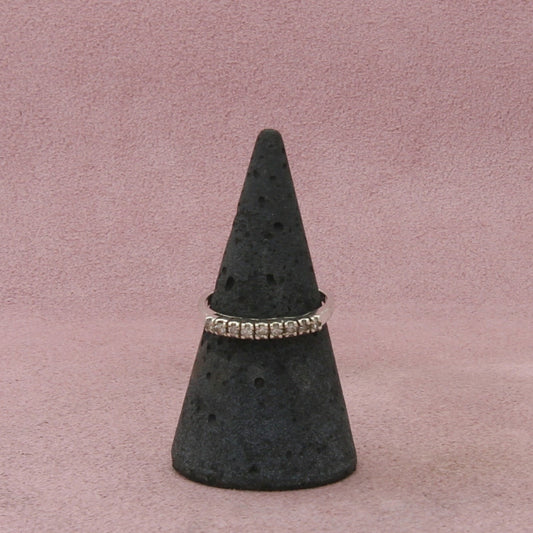 sterling silver dainty cz stack ring size 6.5