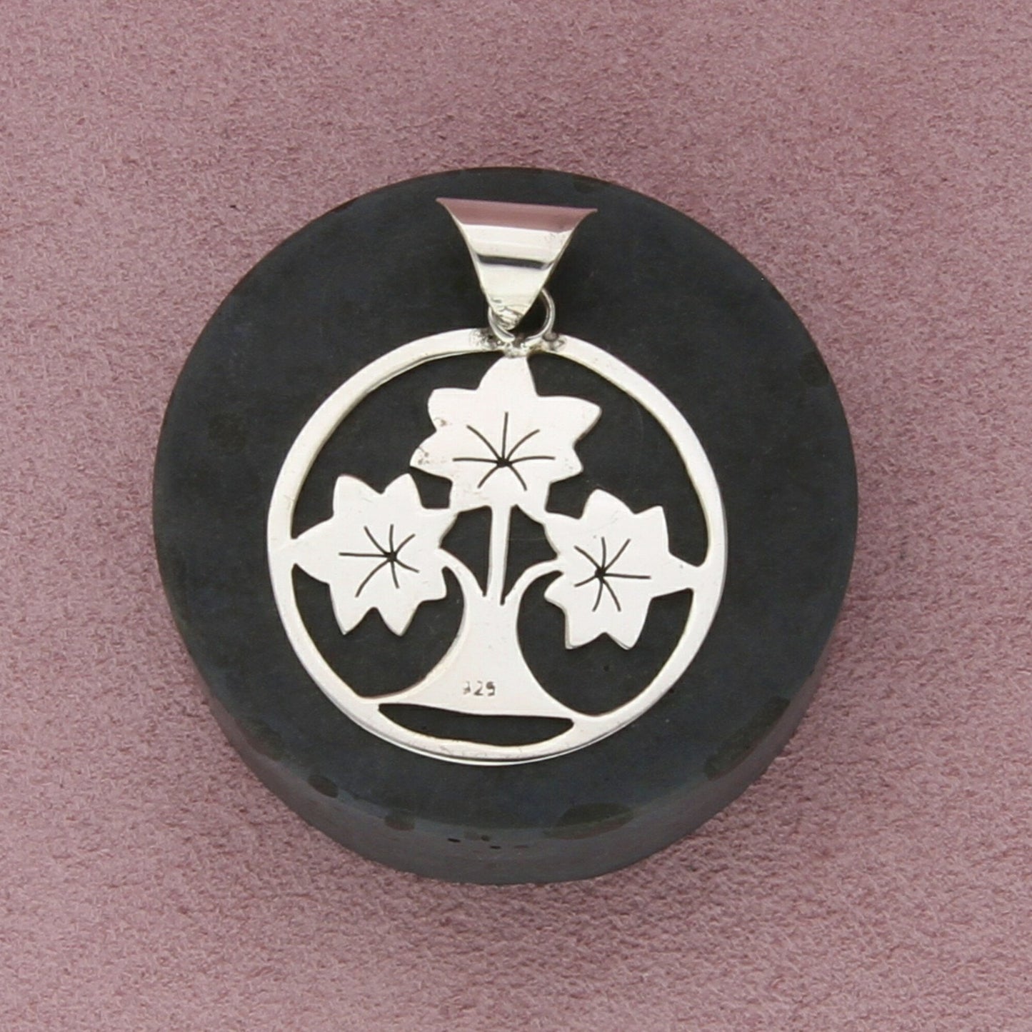 sterling silver vintage floral pendant