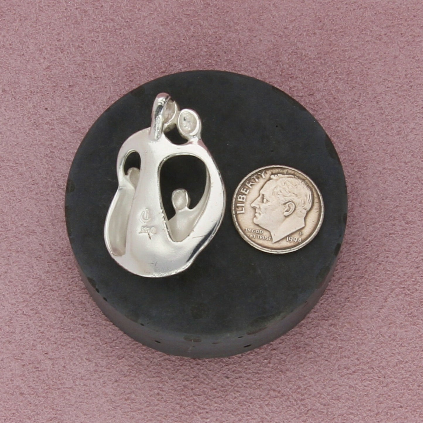 carolyn pollack sterling silver loving family pendant