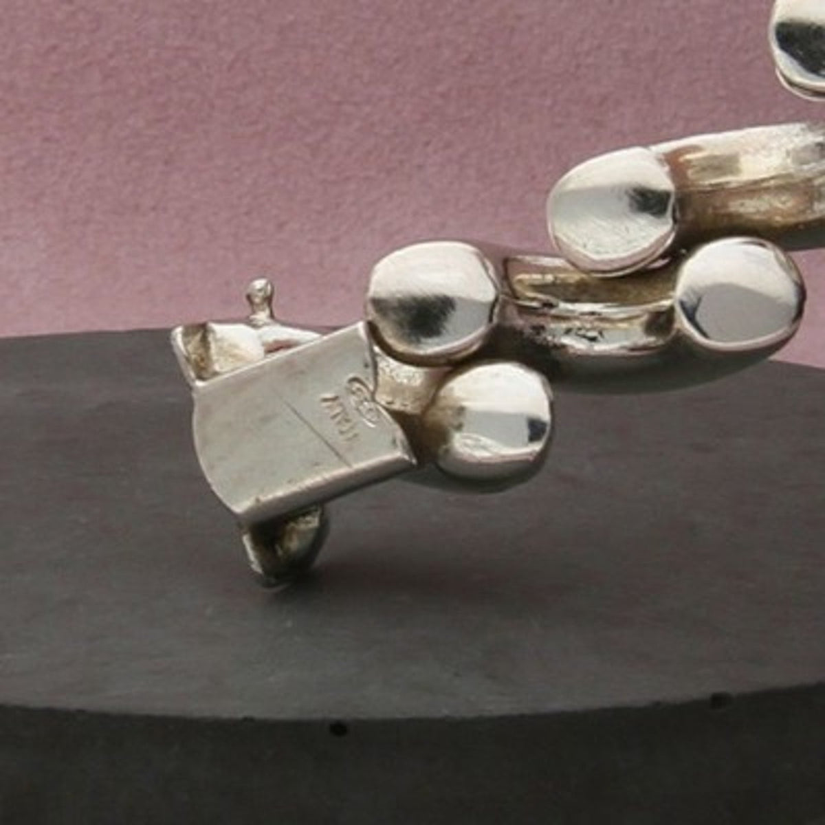 Sterling Silver Italy Chunky 13mm San Marco Link Bracelet Size 7in