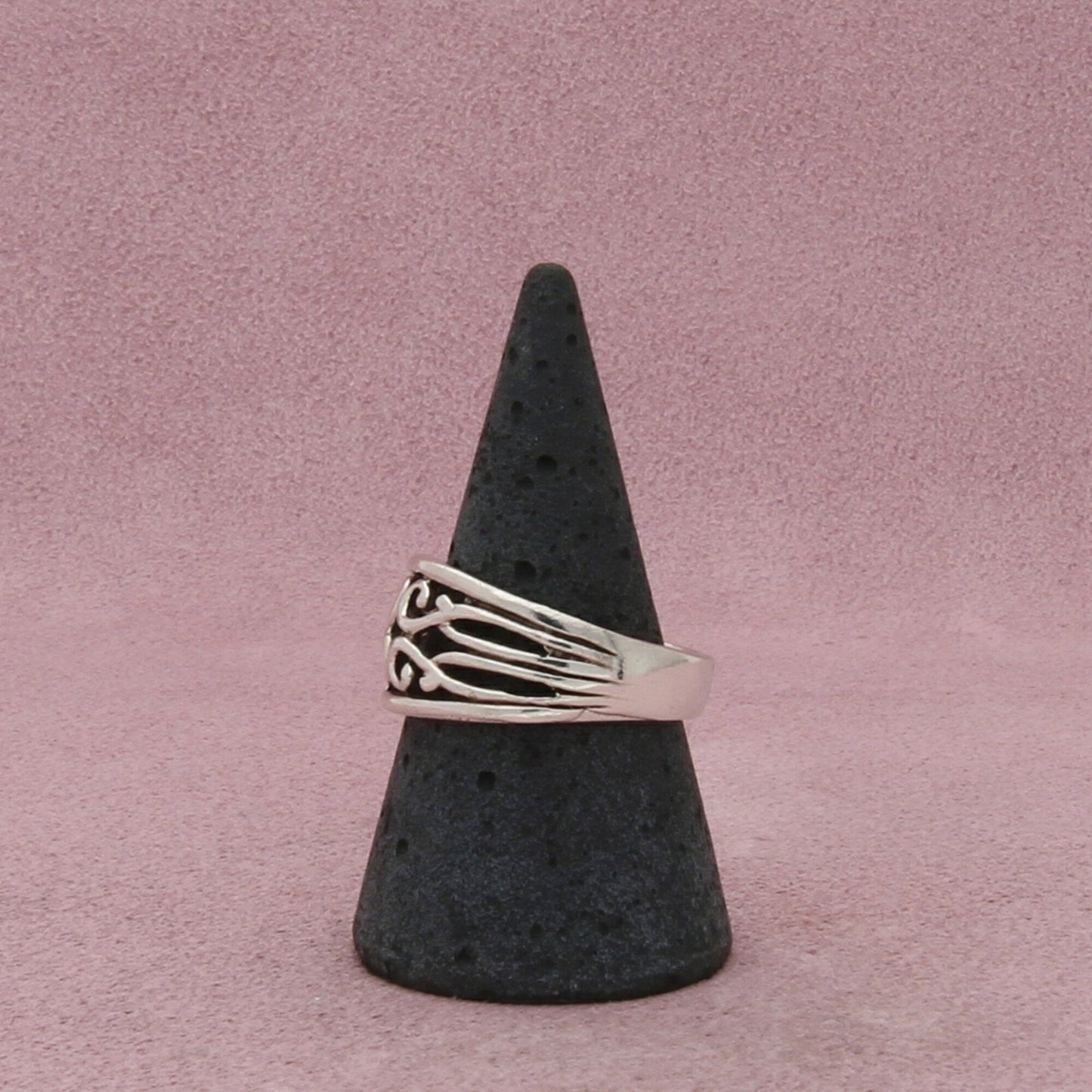 sterling silver scroll band ring size 9.5