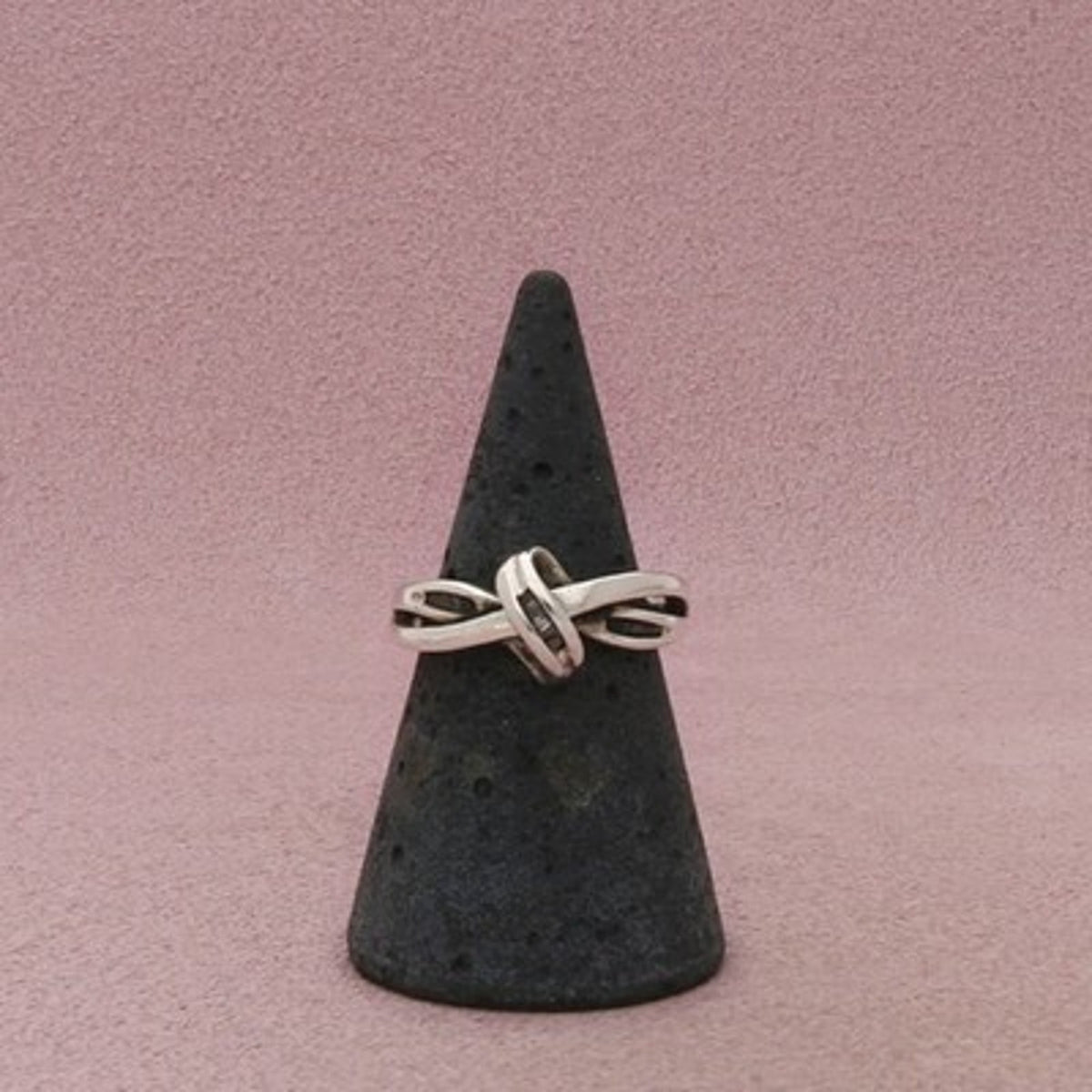 Zales Sterling Silver Diamond Openwork Crossover Ring Size 6.5