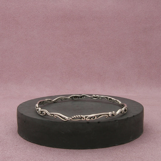 carolyn pollack sterling silver scroll stack bangle bracelet size 7.75in