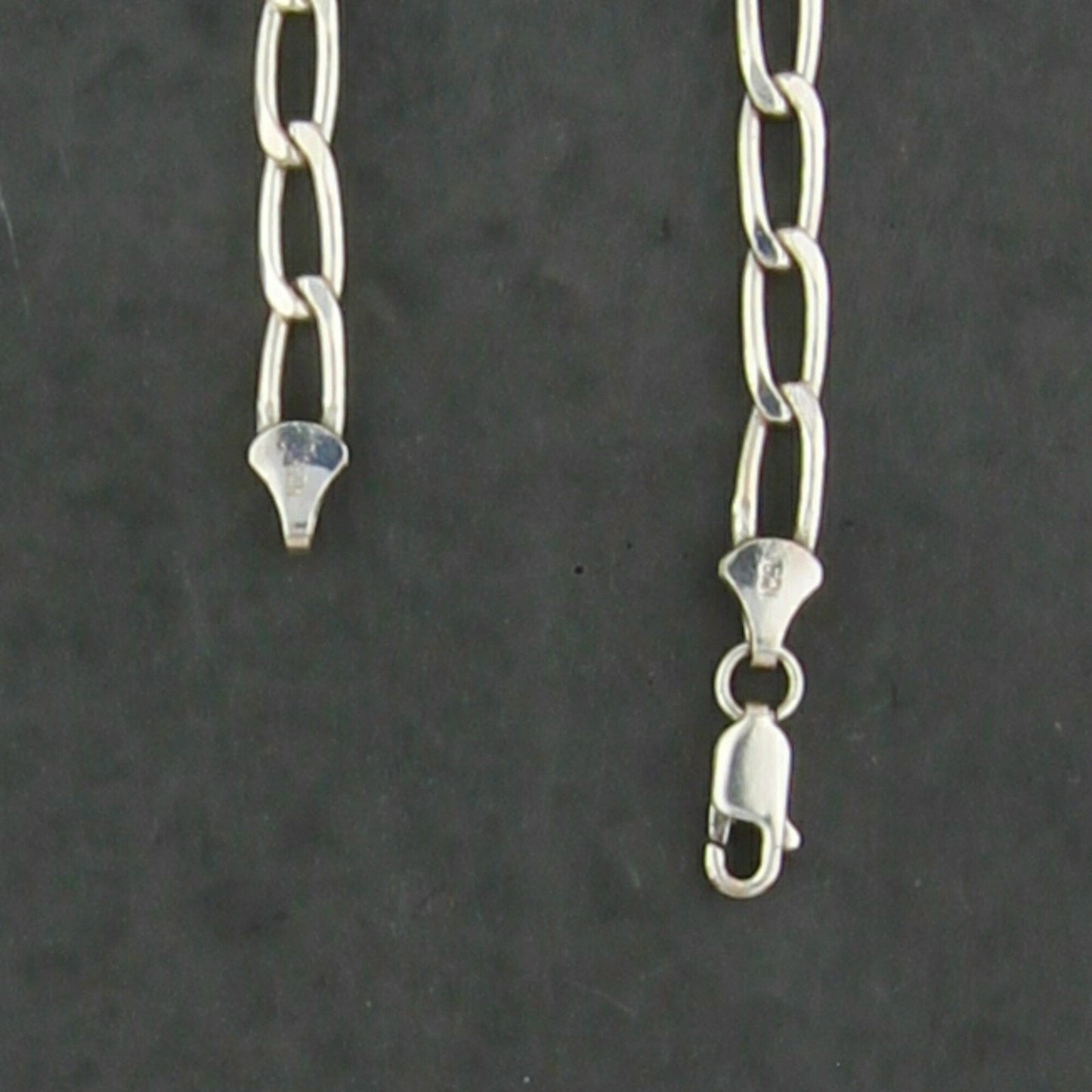 sterling silver 4mm curb chain necklace size 23.5in
