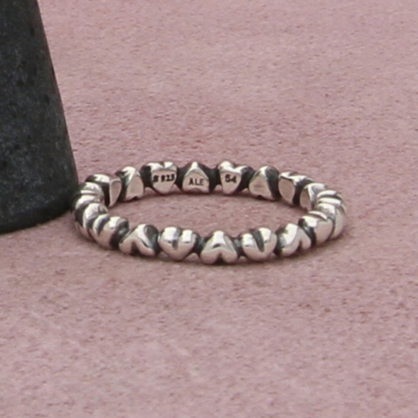 pandora sterling silver forever love stackable heart (190837) ring size 6.75