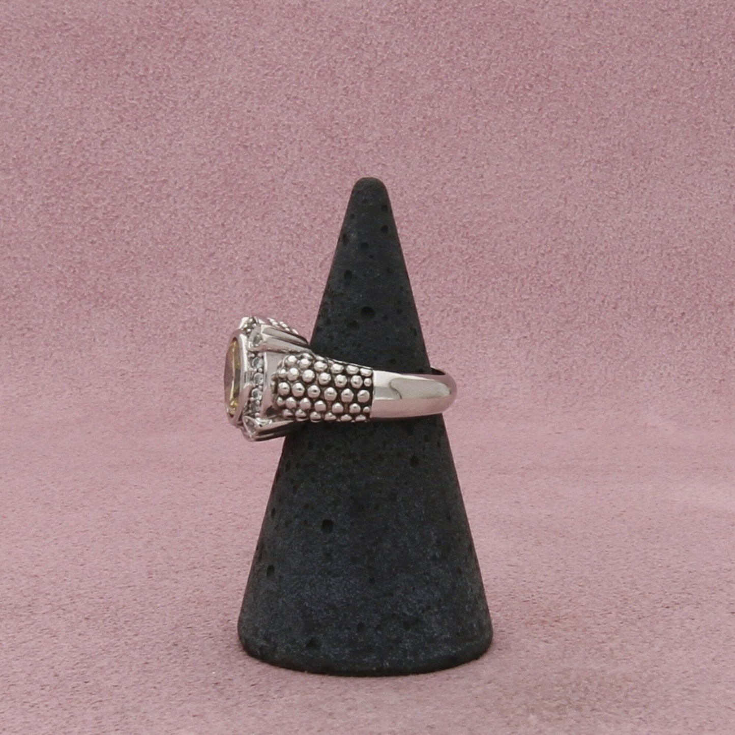 sterling silver round-cut cz & halo ring size 5