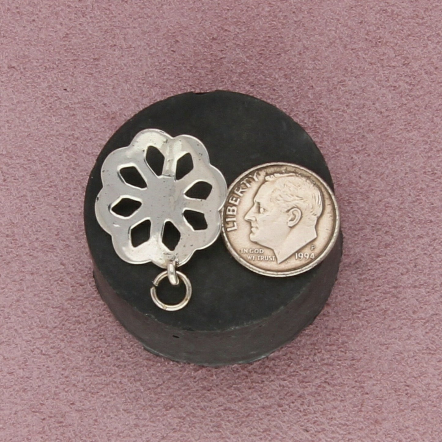 navajo sterling silver vintage turquoise flower pendant