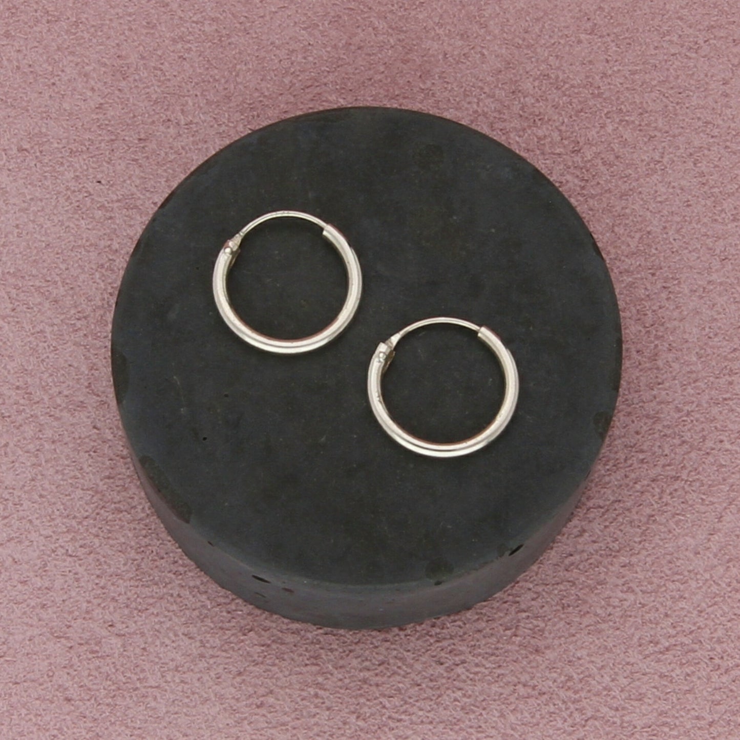 sterling silver vintage 15mm tube hoop earrings