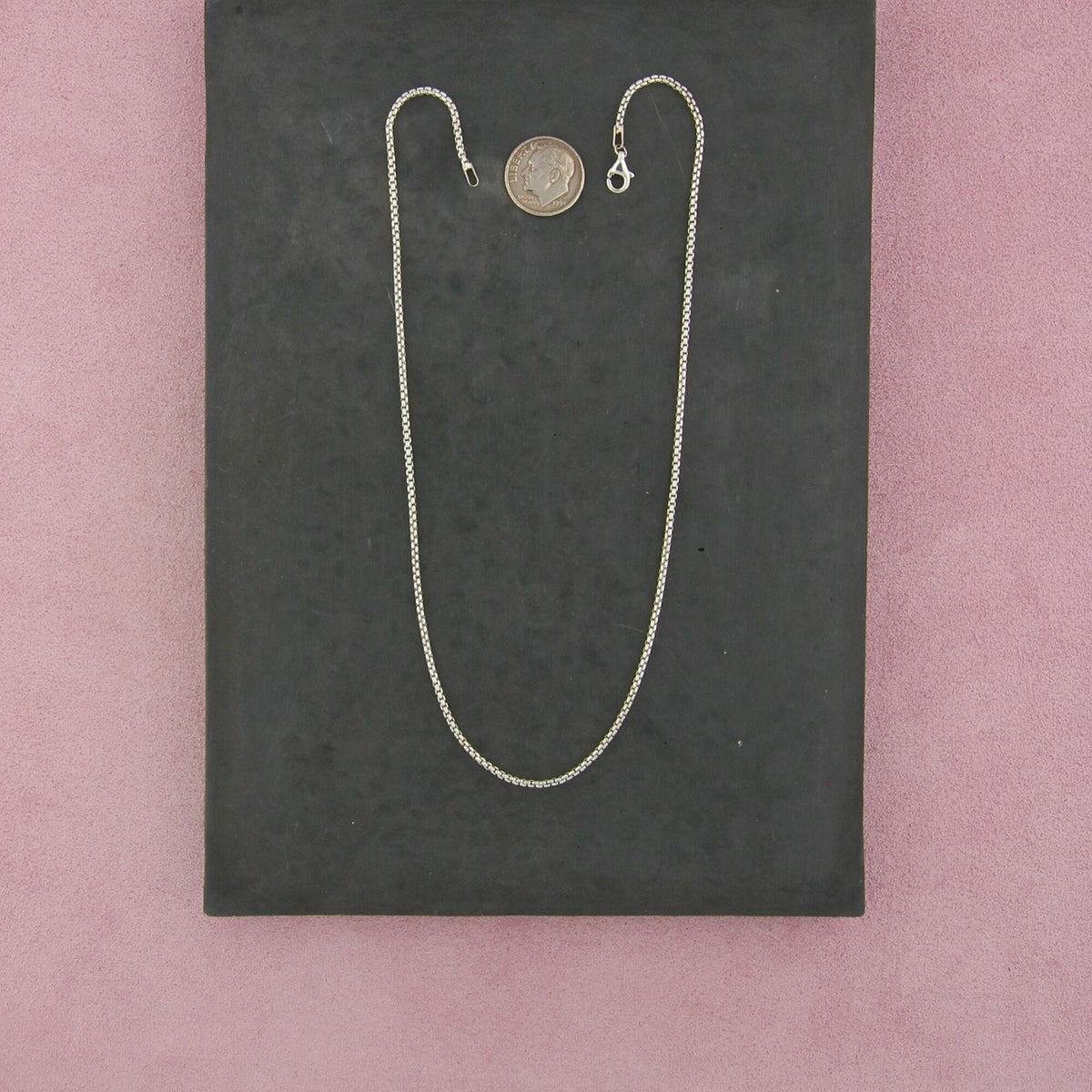 sterling silver italy 1.5mm box chain necklace size 16in