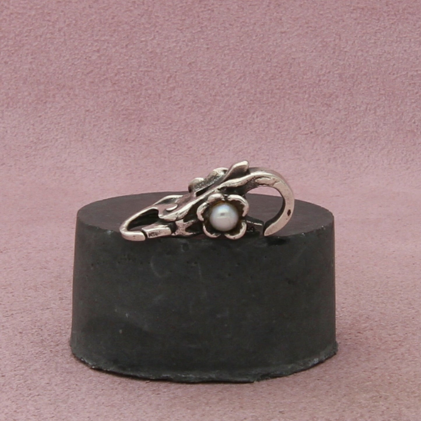 trollbeads sterling silver pearl flower double-ended retired bracelet lock clasp