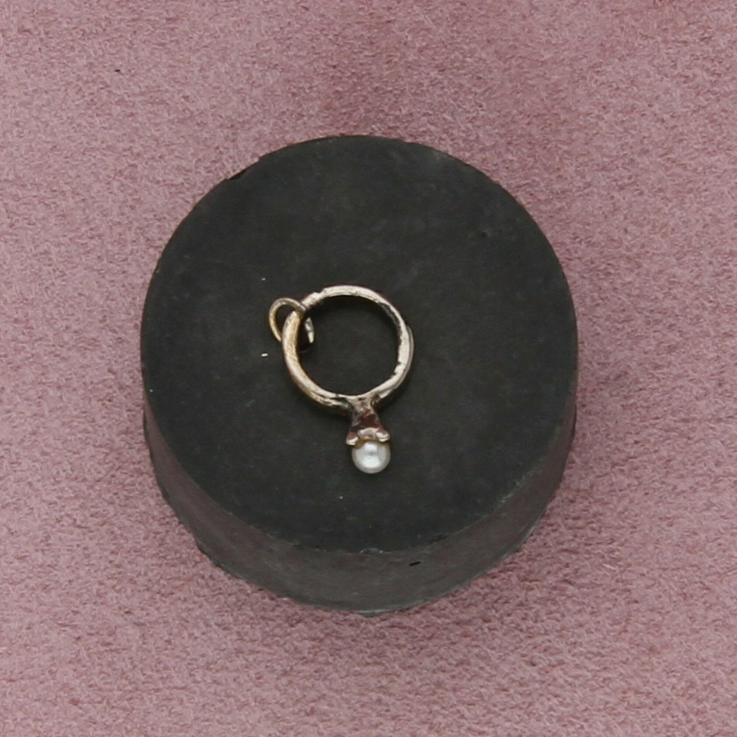 sterling silver vintage pearl ring charm pendant
